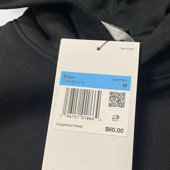 Nike LeBron Boys Oversized Fit Basketball Hoodie Black Size M DV3083-010 New - Picture 10 of 10